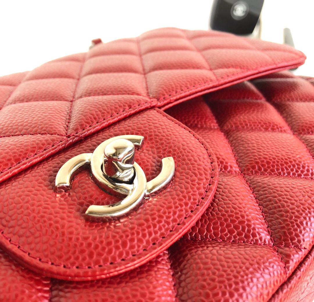 Exclusive real shot of classic ball pattern caviar cowhide 1113 whole imported original cowhide CF..MM directly regarded as high-end quality size 30Cm gold silver buckle ready stock P1180