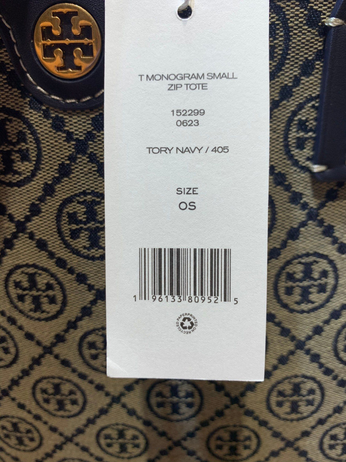 Number 1915 Small TORY BURCH Vintage Shopping Bag Monogram Pattern Charm and Unique Style Tote Bag Crafted from Selected Knitted Jacquard Fabric