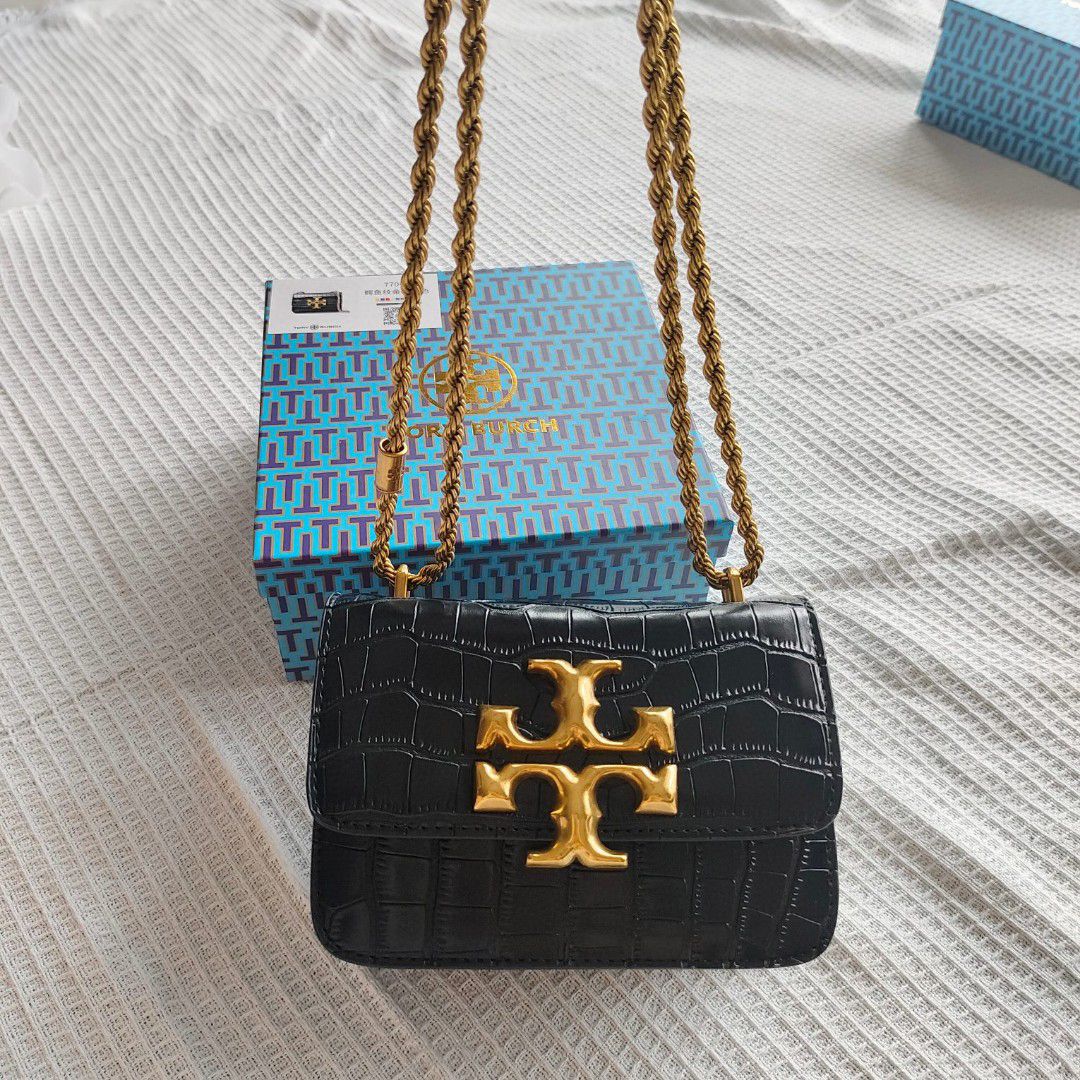 Comes with a gift box TB TORY BURCH/ELEANOR crocodile patterned single shoulder crossbody bag
