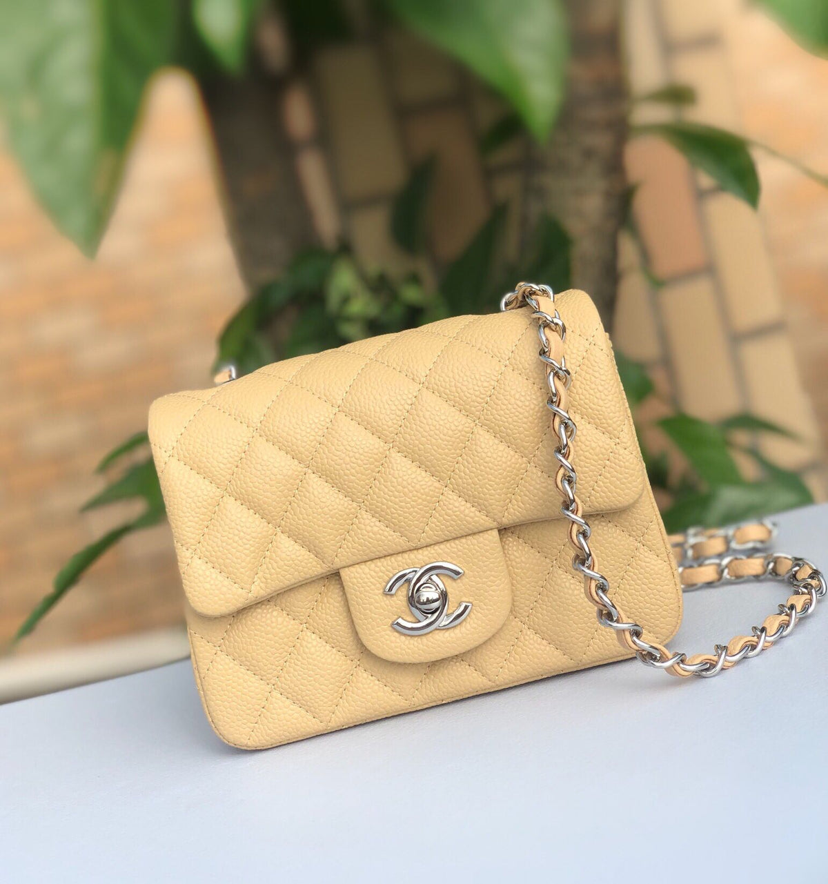 cfmini1115 ball pattern leather Classic Flap classic CF square fat caviar ball pattern return