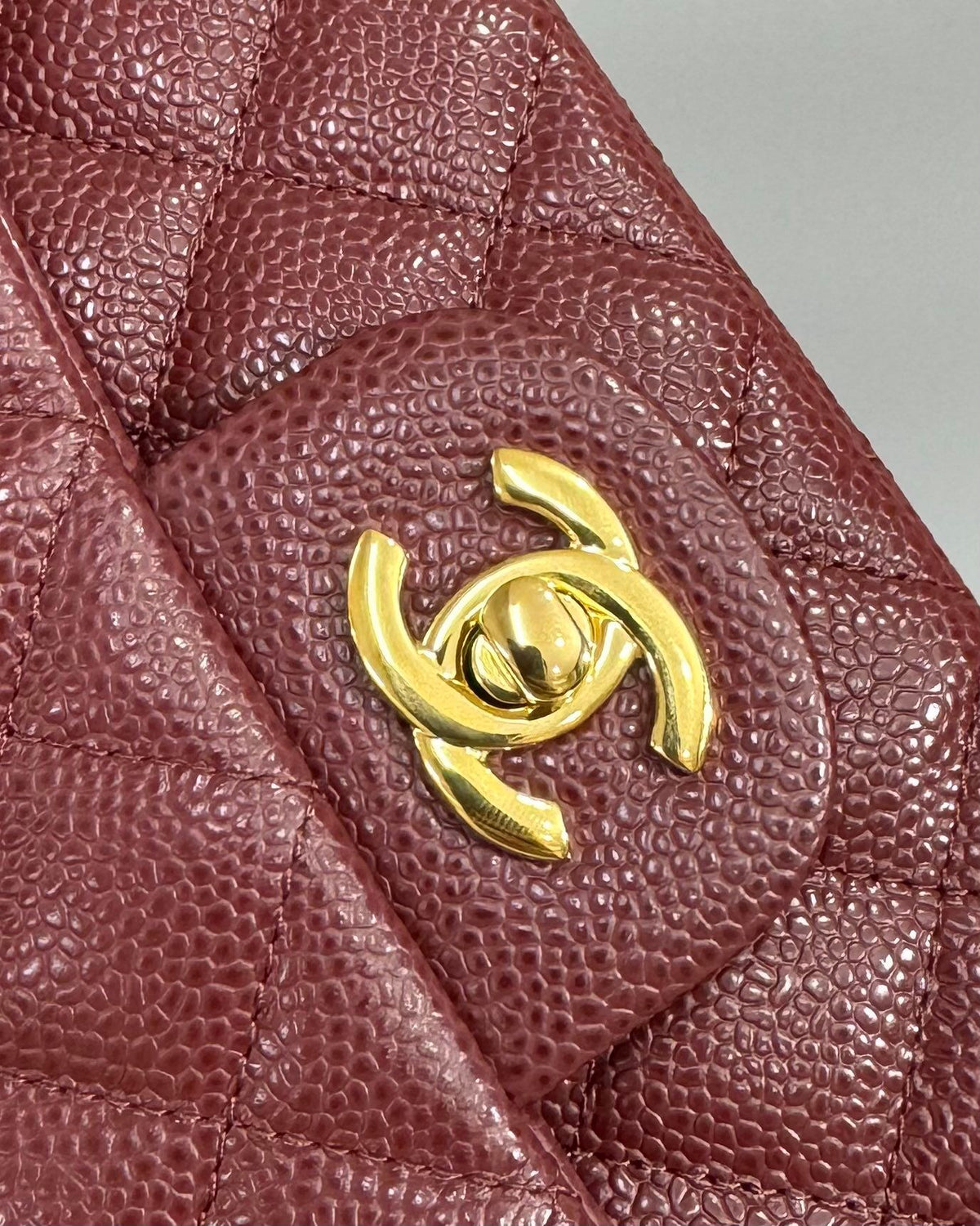 Latest version of classic ball pattern caviar cowhide 1116 whole imported original cowhide CF..MM directly regarded as high-end quality size 20Cm gold silver buckle ready stock P780
