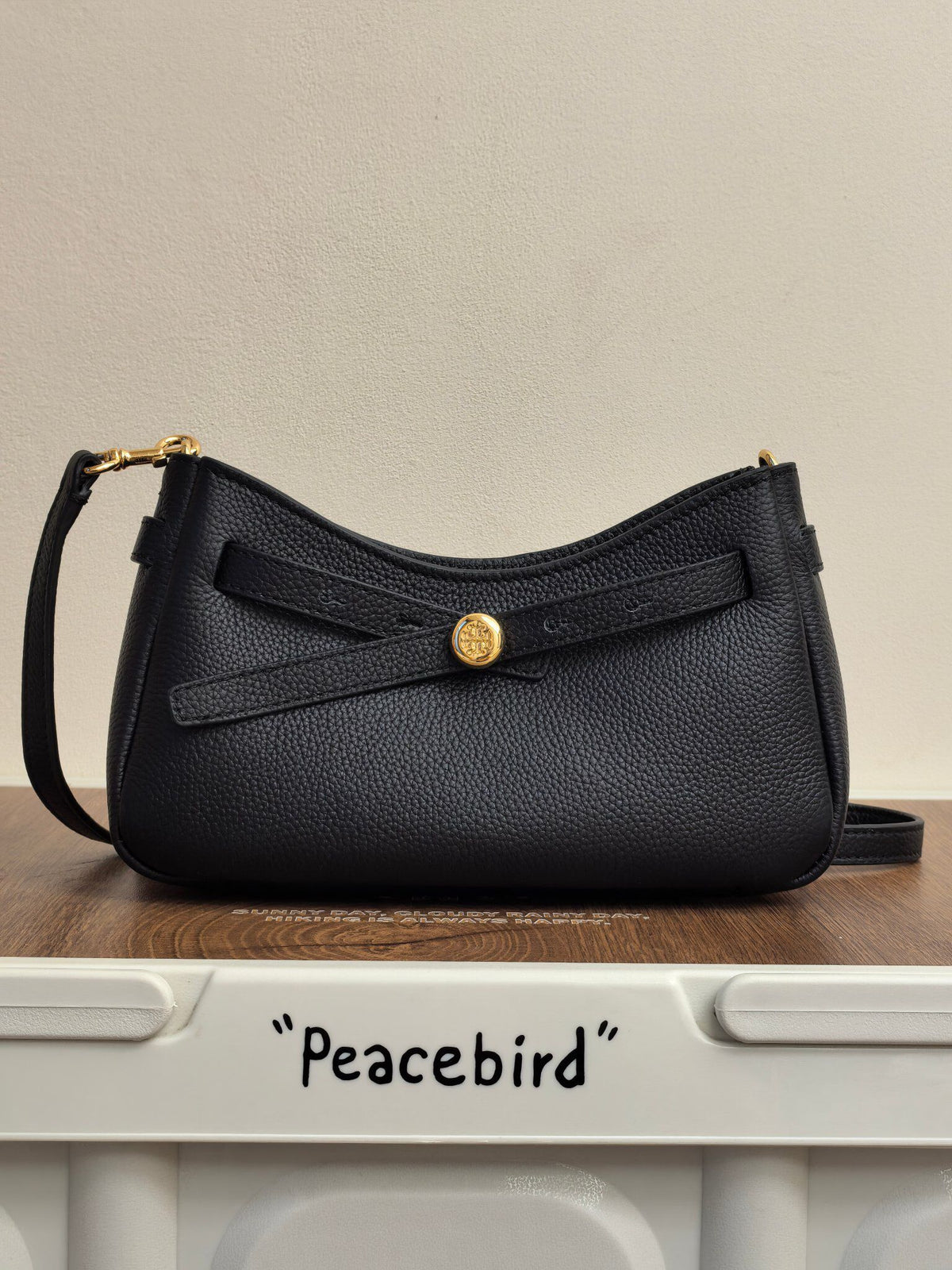 Mini crossbody TORY BIRCH ROMY PEBBLED TOP ZIP CROSS BODY new shoulder bag delicate lychee grain cowhide+metal logo simple and exquisite bag shape fits body shape, moderate capacity for mobile phones, cosmetics can be stored for commuting and dating