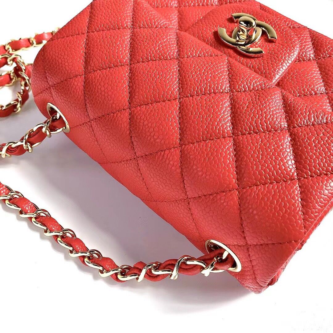 cfmini1115 ball pattern leather Classic Flap classic CF square fat caviar ball pattern return