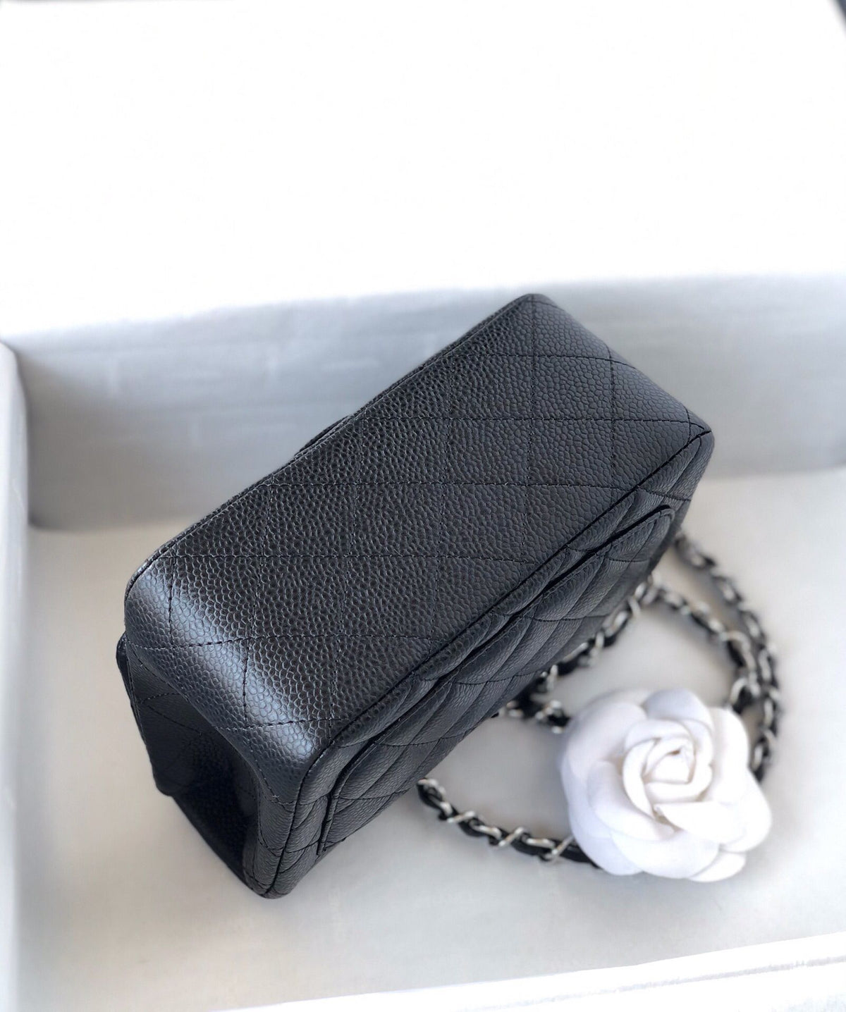 cfmini1115 ball pattern leather Classic Flap classic CF square fat caviar ball pattern return