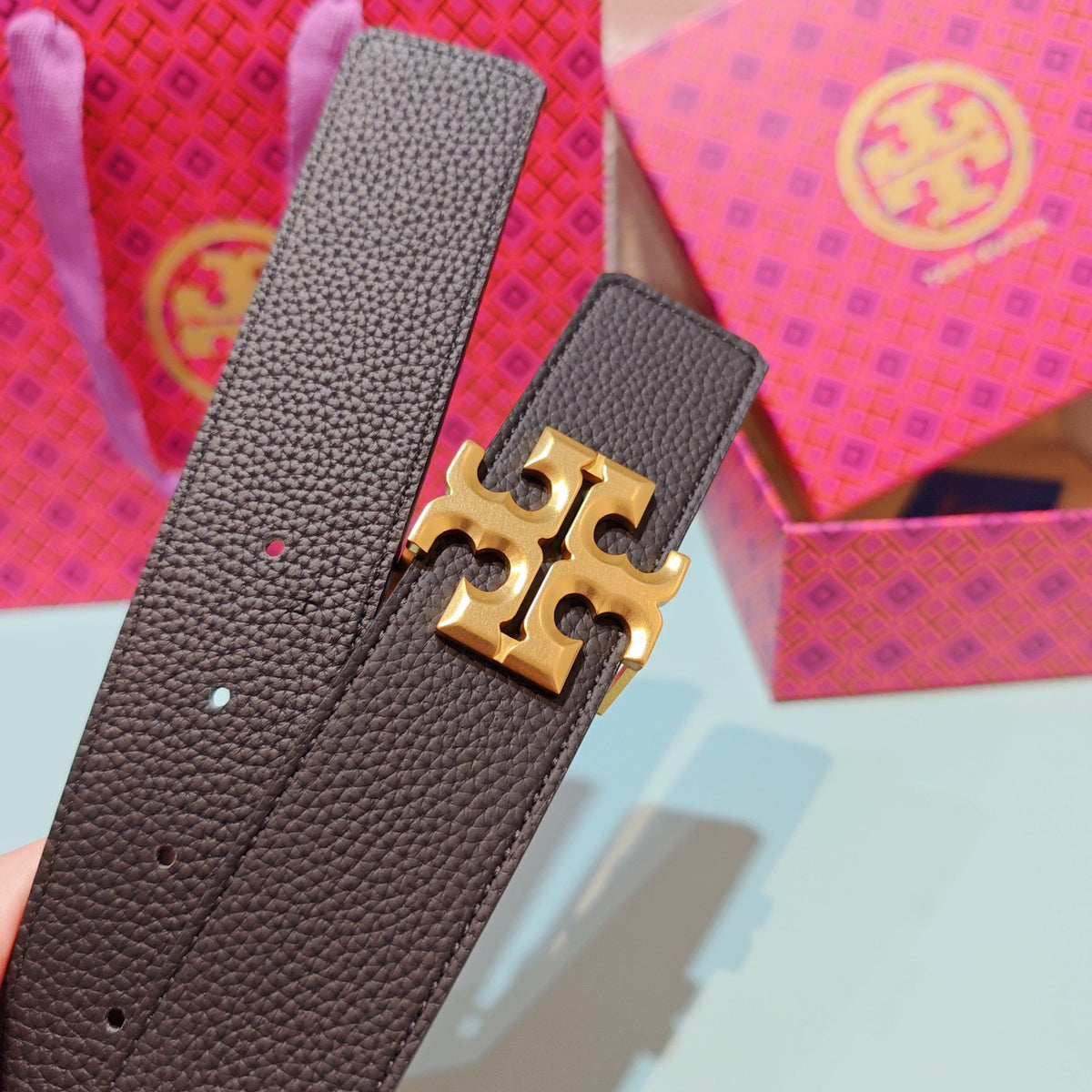 CM Tony Belt Double sided Head Layer Leather Length 75.80.85.90.95.100. Original Mold Customization of European Copper Hardware Buckle