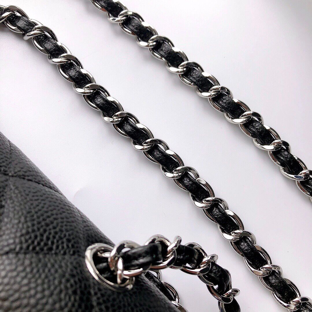 Exclusive real shot of classic ball pattern caviar cowhide 1113Jumbo imported original cowhide CF..MM directly regarded as high-end quality size 30Cm gold and silver buckle in stock P1180 Some new bags have canceled the laser mark and ID card and replaced