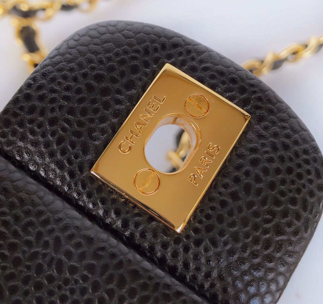 cfmini1115 ball pattern leather Classic Flap classic CF square fat caviar ball pattern return