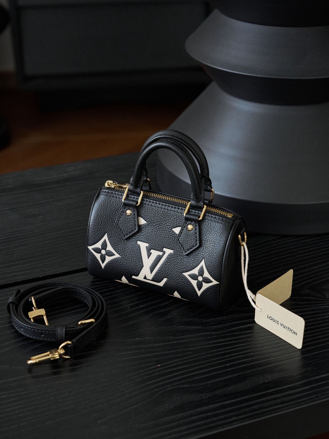 NANO SPEEDY handbag M81456 P1200, original calfskin, full steel vacuum plating, variable code chip version