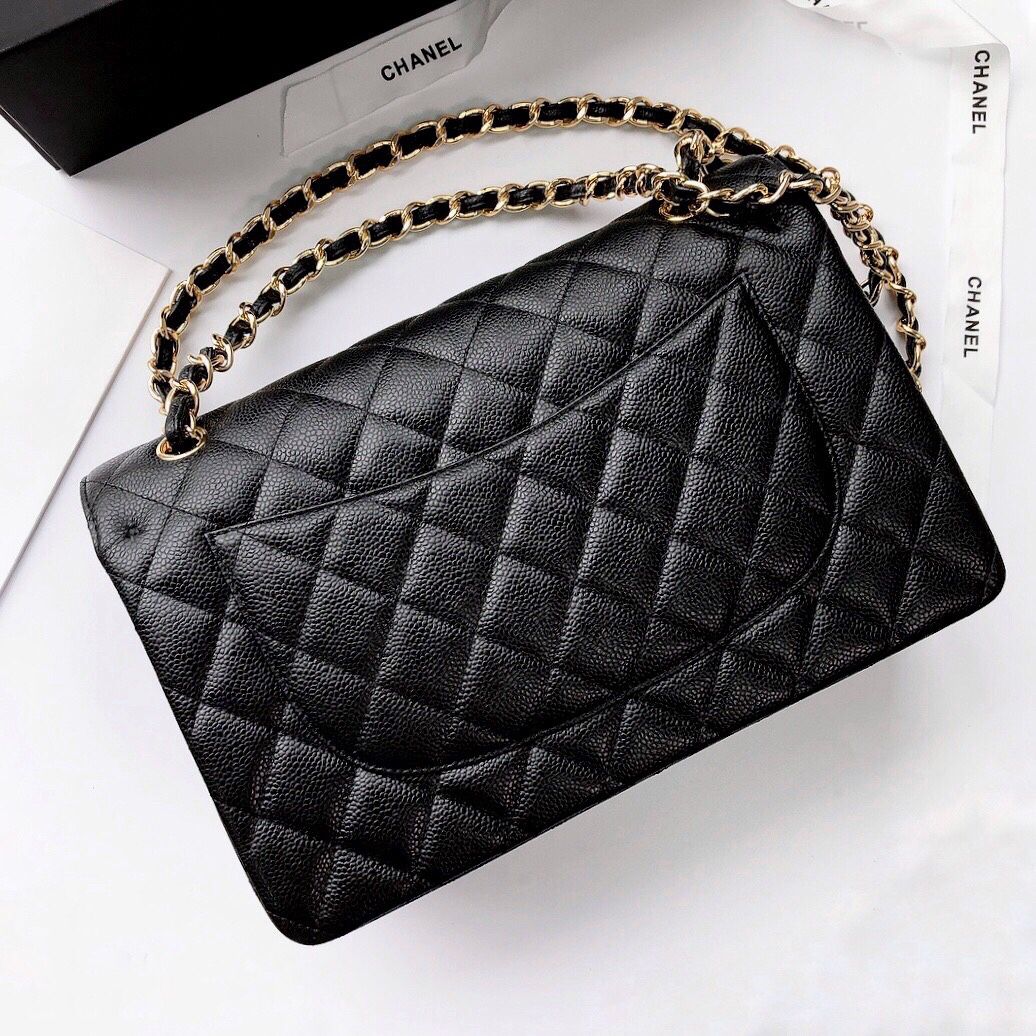 Exclusive real shot of classic ball pattern caviar cowhide 1113Jumbo imported original cowhide CF..MM directly regarded as high-end quality size 30Cm gold and silver buckle in stock P1180 Some new bags have canceled the laser mark and ID card and replaced