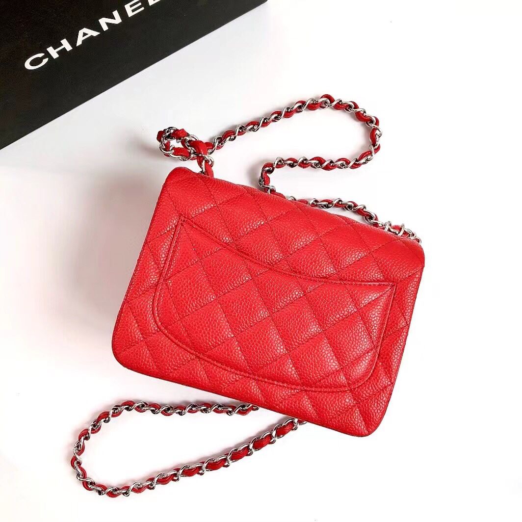 cfmini1115 ball pattern leather Classic Flap classic CF square fat caviar ball pattern return