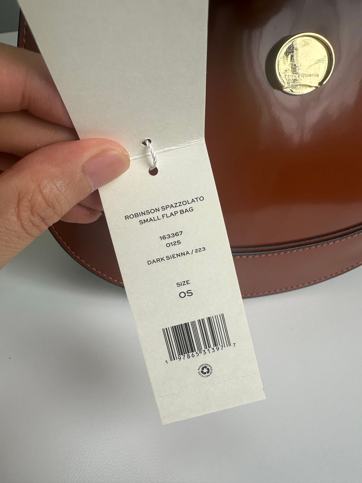 Spring/Summer 163367 Tang Li Bai Qi ROBINSON Small Flip Shoulder Backpack Handbag with Classic and Versatile silhouette, Suitable for daily use, Showcasing Fashion Taste, Adorned with Smooth and Round Edges, Height 18/Length 24/Depth 5cm