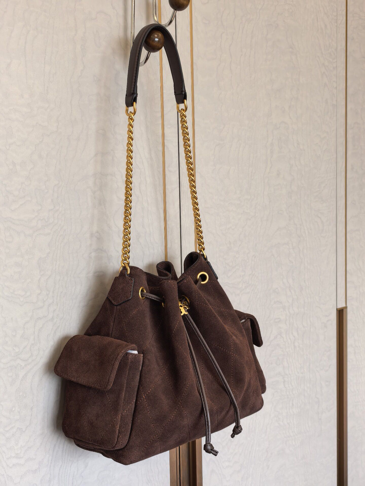 [Number 1517 Small] TORY BURCH Super Capable Suede HoBo