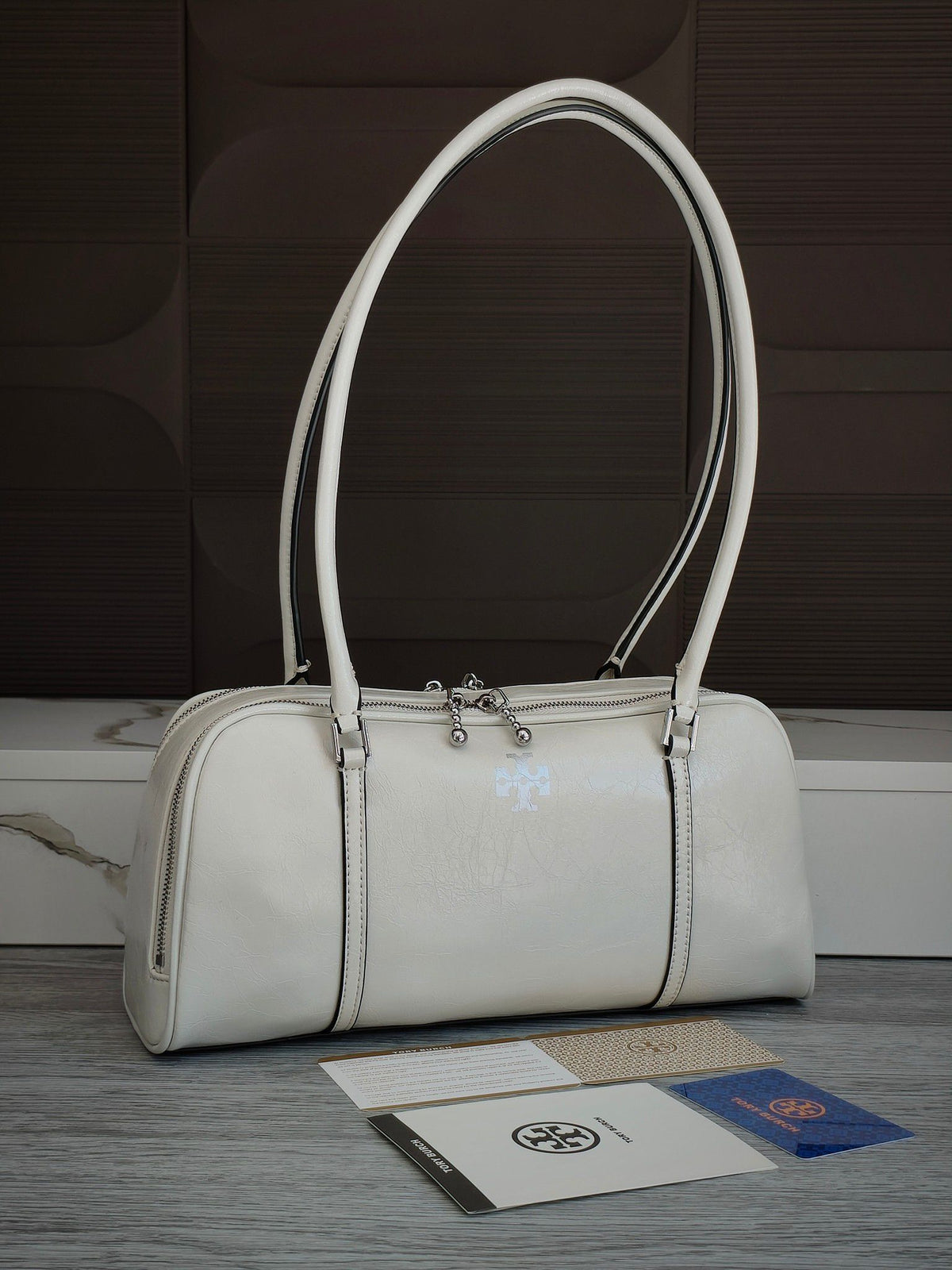 TORY BURCH MARSHMALLOW Small Bowling Bag