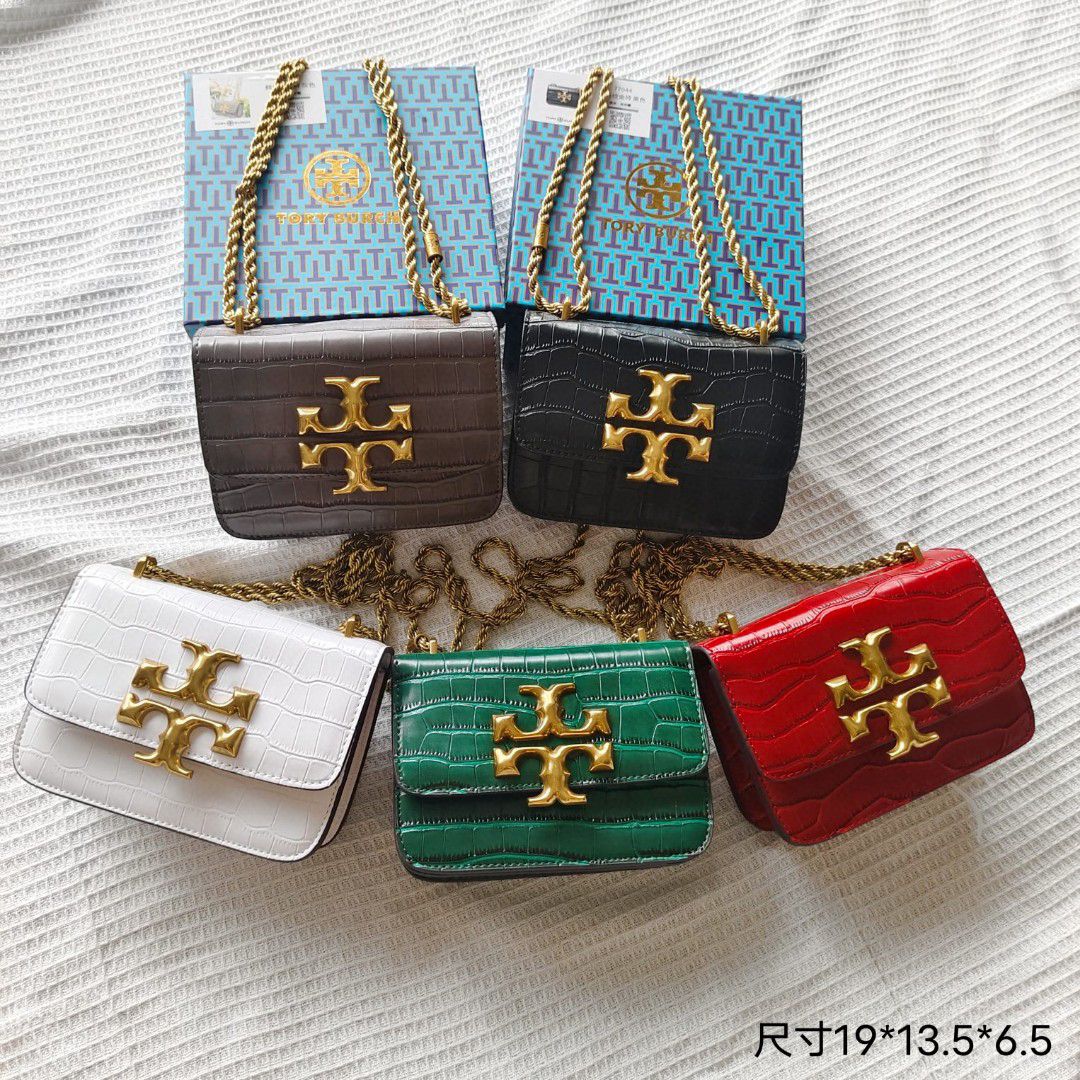 Comes with a gift box TB TORY BURCH/ELEANOR crocodile patterned single shoulder crossbody bag