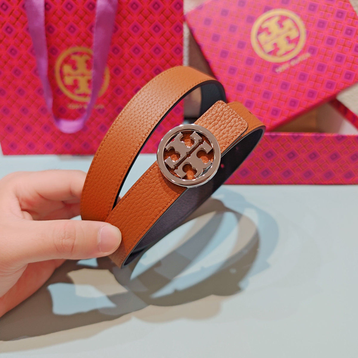 CM Tony Belt Double sided Head Layer Leather Length 75.80.85.90.95.100. Original Mold Customization of European Copper Hardware Buckle