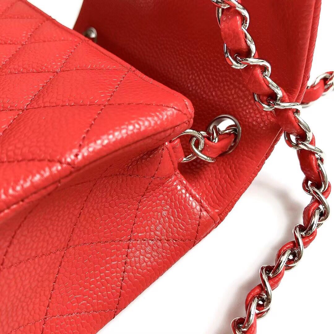 cfmini1115 ball pattern leather Classic Flap classic CF square fat caviar ball pattern return