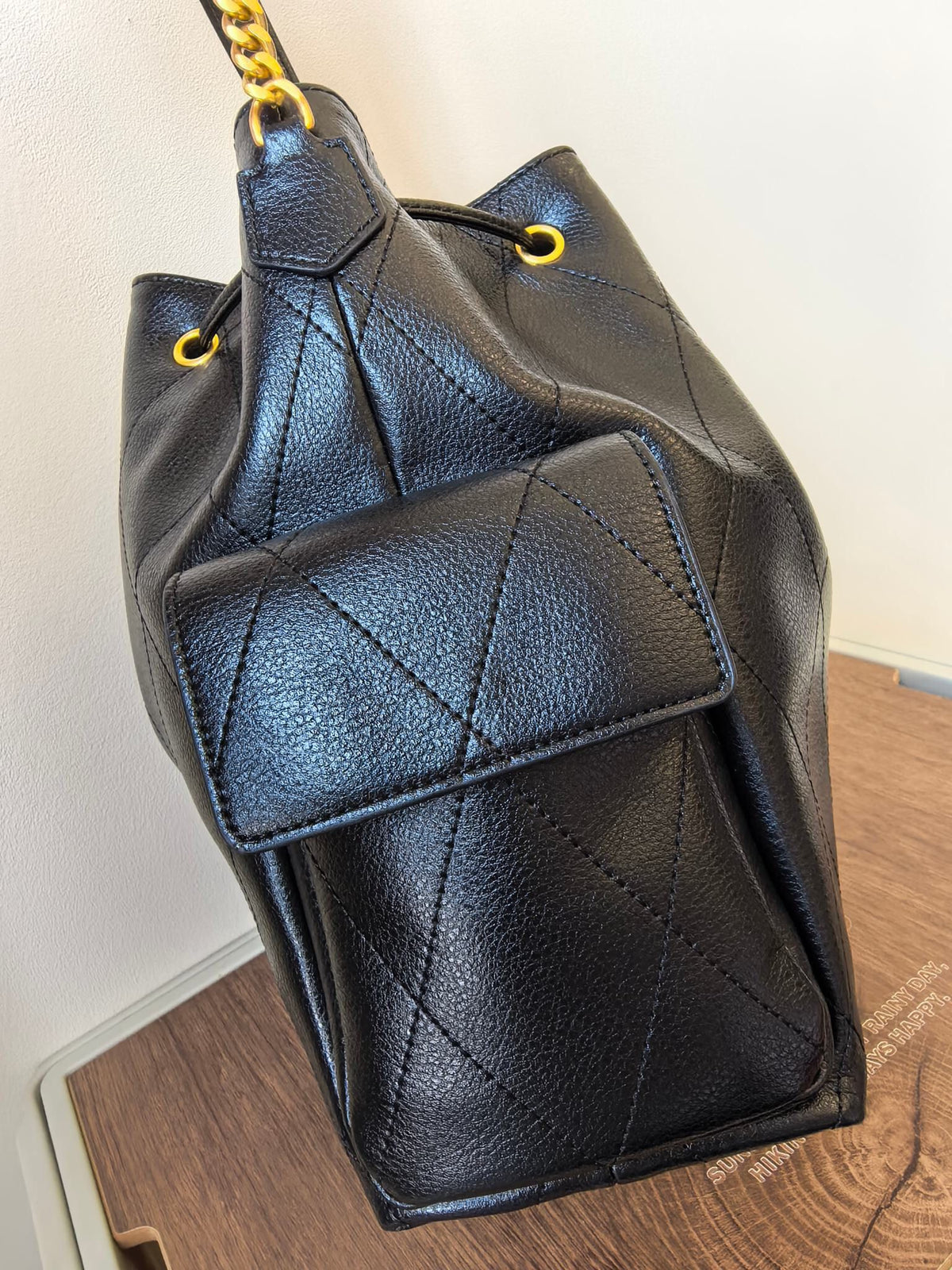 ToryBurch CHARLIE Large Quilted Drawstring Shoulder Backpack Finally Arrives