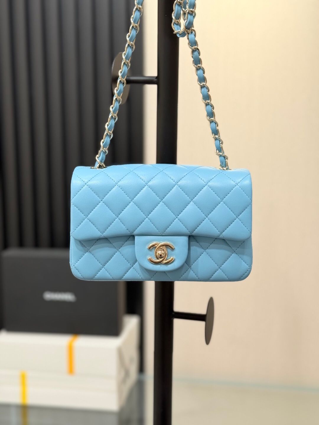 "Classic Flap" classic flap bag baby blue
