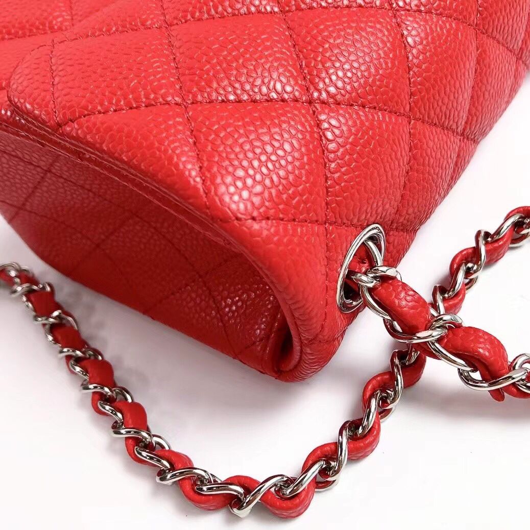 cfmini1115 ball pattern leather Classic Flap classic CF square fat caviar ball pattern return