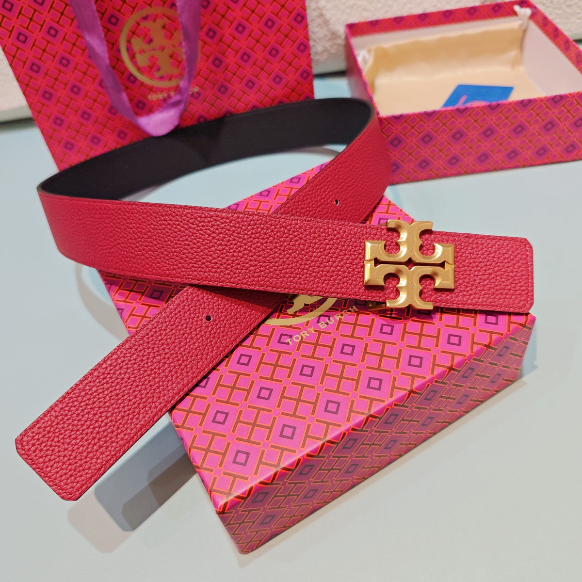 CM Tony Belt Double sided Head Layer Leather Length 75.80.85.90.95.100. Original Mold Customization of European Copper Hardware Buckle