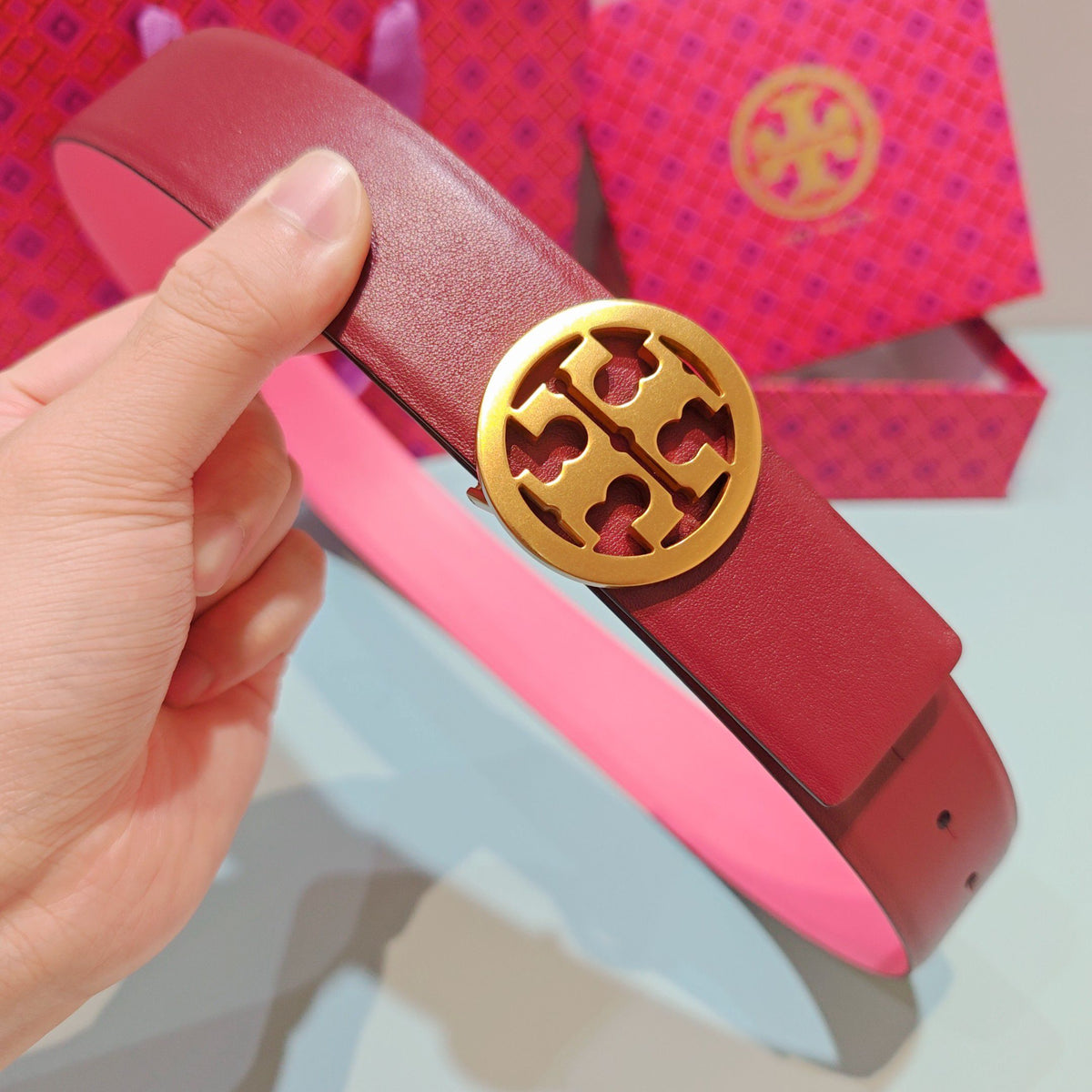 CM Tony Belt Double sided Head Layer Leather Length 75.80.85.90.95.100. Original Mold Customization of European Copper Hardware Buckle