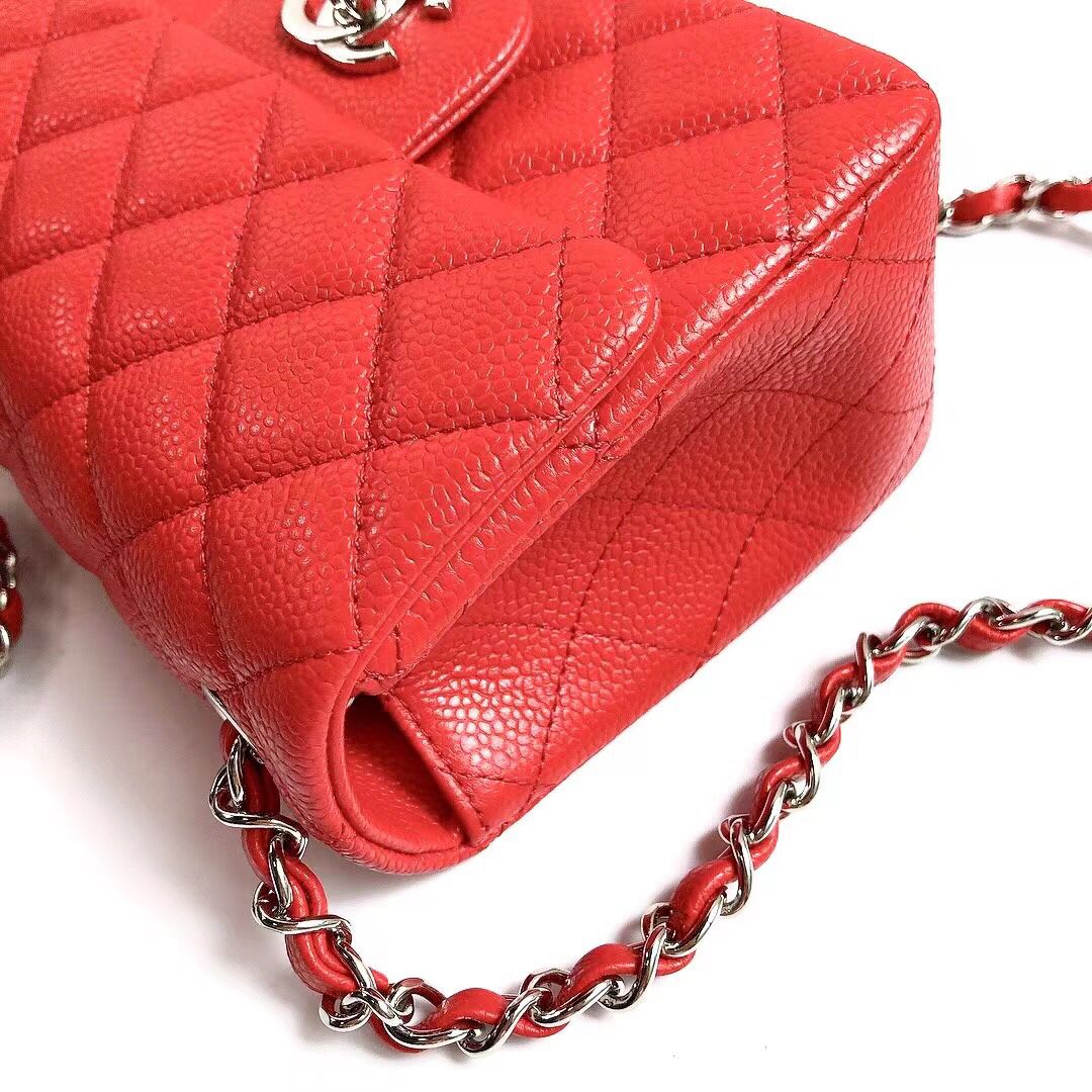 cfmini1115 ball pattern leather Classic Flap classic CF square fat caviar ball pattern return