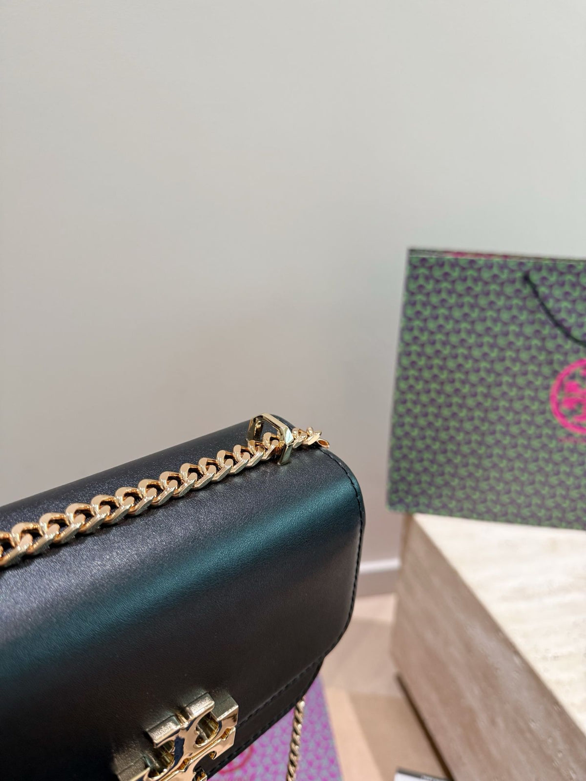 Folding Box Tory Burch Eleanor Series Small Gold Brick Underarm Bag