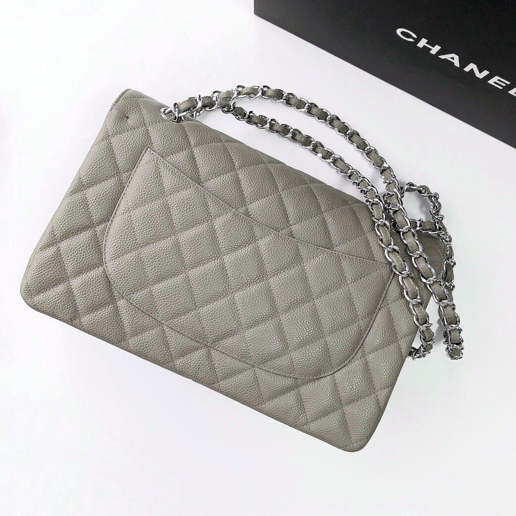 Exclusive real shot of classic ball pattern caviar cowhide 1113Jumbo imported original cowhide CF..MM directly regarded as high-end quality size 30Cm gold and silver buckle in stock P1180 Some new bags have canceled the laser mark and ID card and replaced