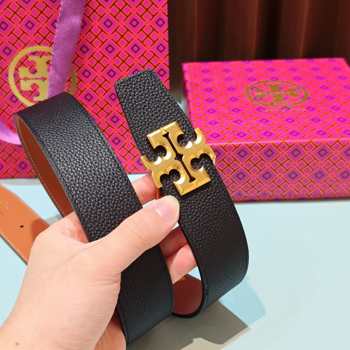 CM Tony Belt Double sided Head Layer Leather Length 75.80.85.90.95.100. European Copper Hardware Buckle Original Mold Customization ¥ 130