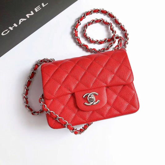 cfmini1115 ball pattern leather Classic Flap classic CF square fat caviar ball pattern return