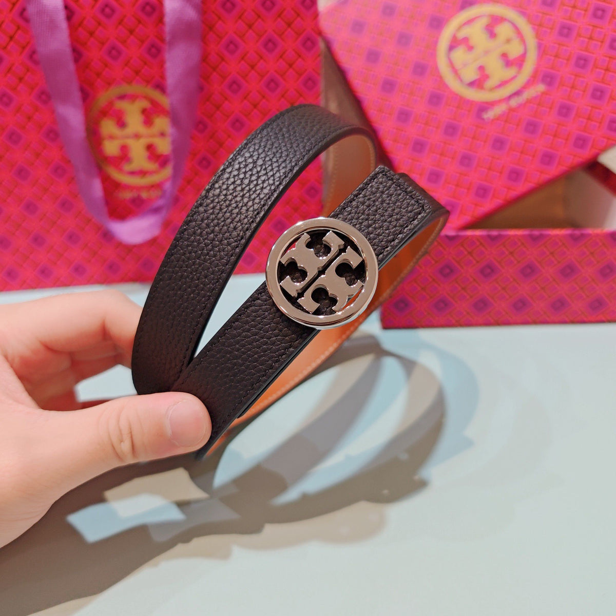 CM Tony Belt Double sided Head Layer Leather Length 75.80.85.90.95.100. Original Mold Customization of European Copper Hardware Buckle