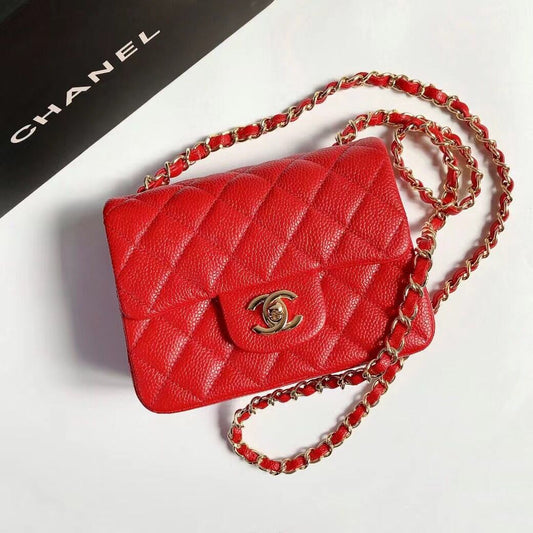 cfmini1115 ball pattern leather Classic Flap classic CF square fat caviar ball pattern return