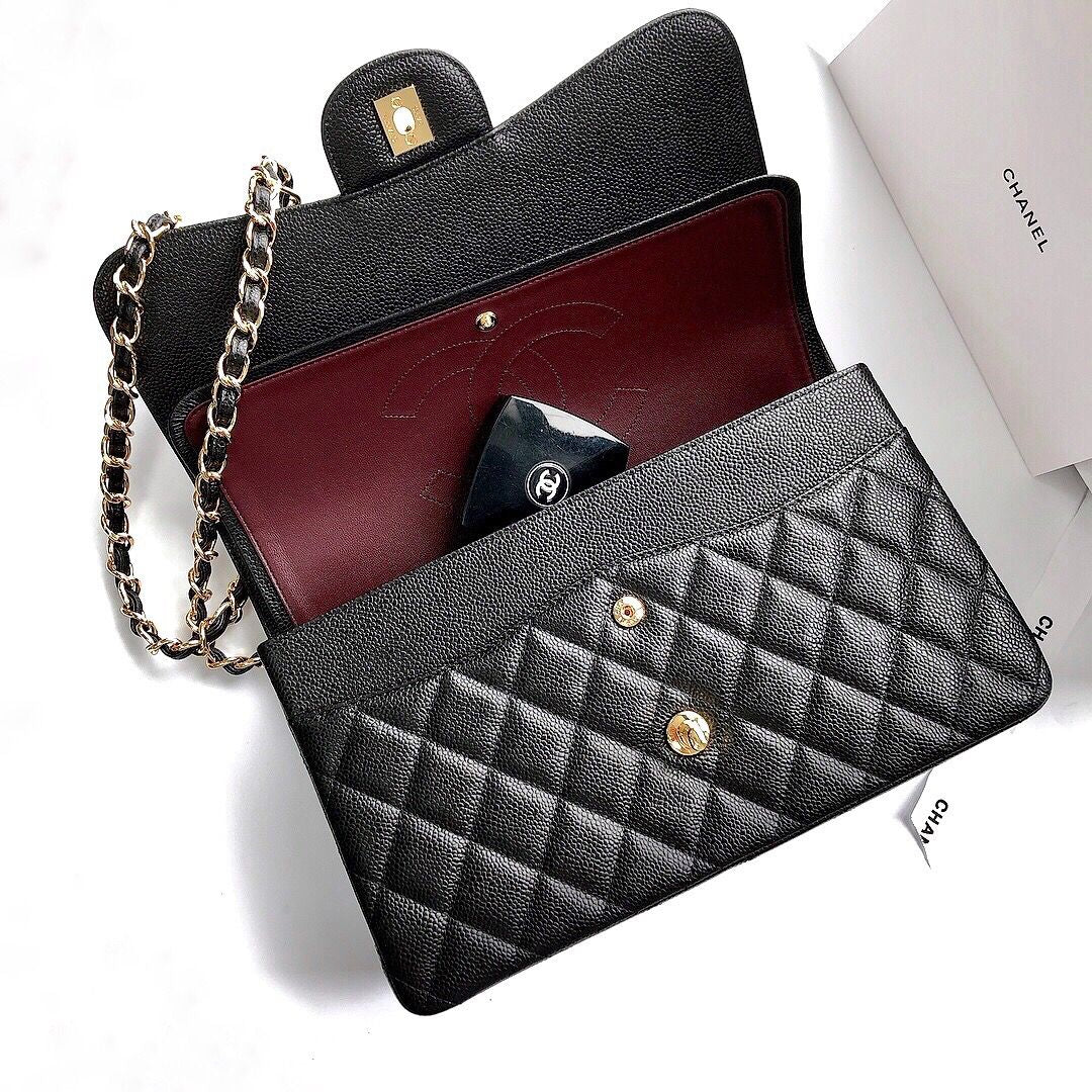 Exclusive real shot of classic ball pattern caviar cowhide 1113Jumbo imported original cowhide CF..MM directly regarded as high-end quality size 30Cm gold and silver buckle in stock P1180 Some new bags have canceled the laser mark and ID card and replaced