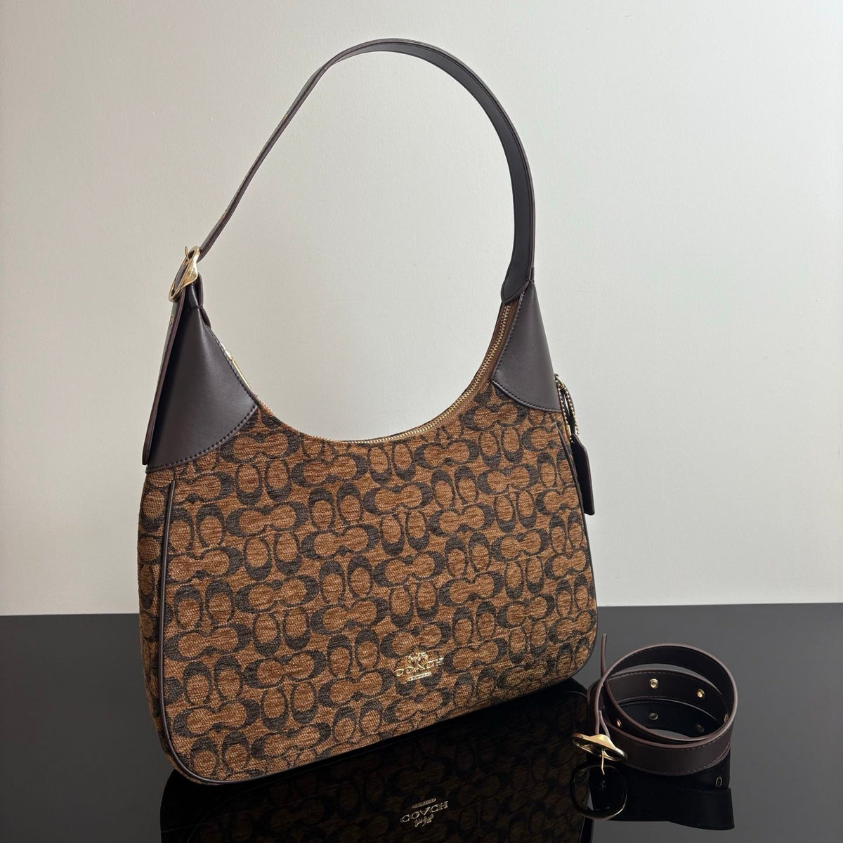 Coach Ella 36 Fabric & Leather Shoulder Bag