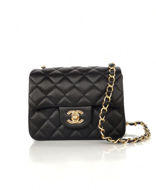 cfmini1115 ball pattern leather Classic Flap classic CF square fat caviar ball pattern return
