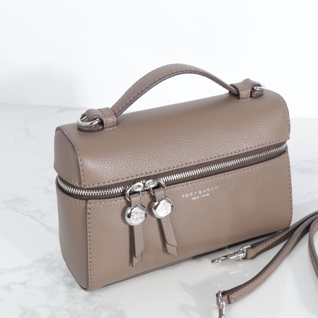 380 new Tory Burch lychee patterned cowhide box bag, cowhide makeup bag, single shoulder, single shoulder, crossbody, handbag is both suitable