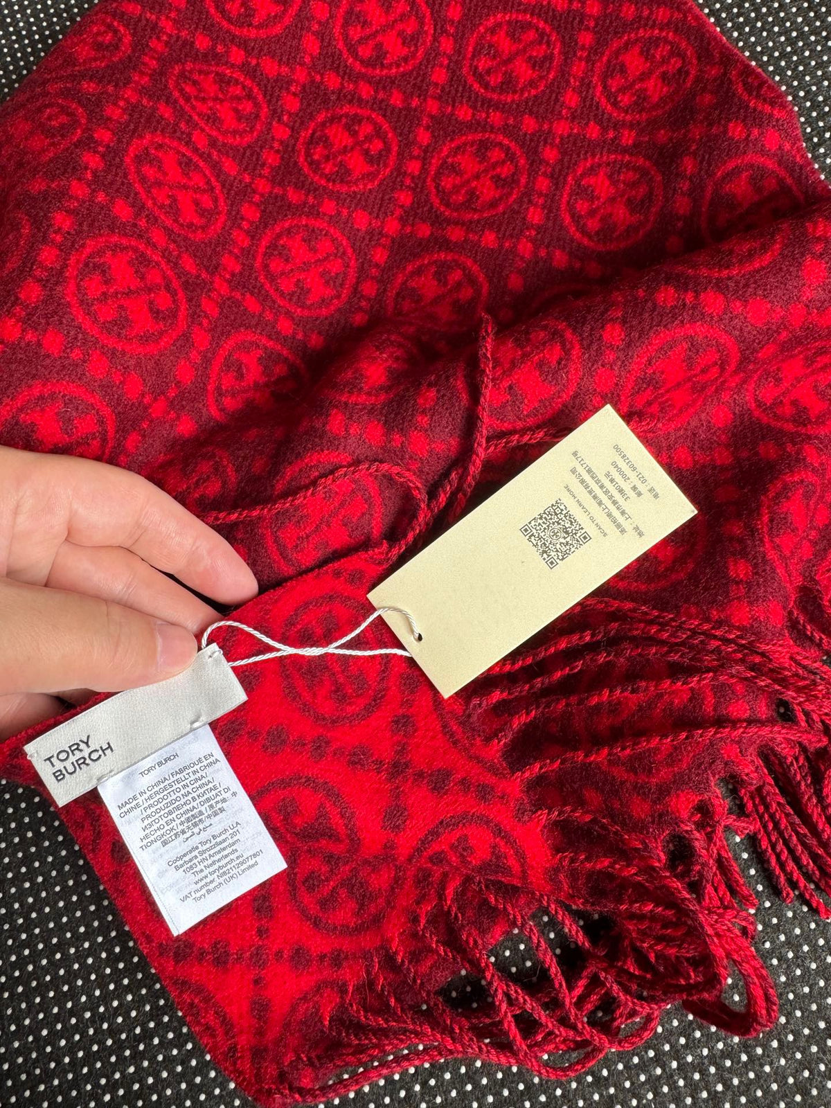TB scarf casually photographed, non market ordinary version double-sided scarf material is 50% wool and 50% cotton
