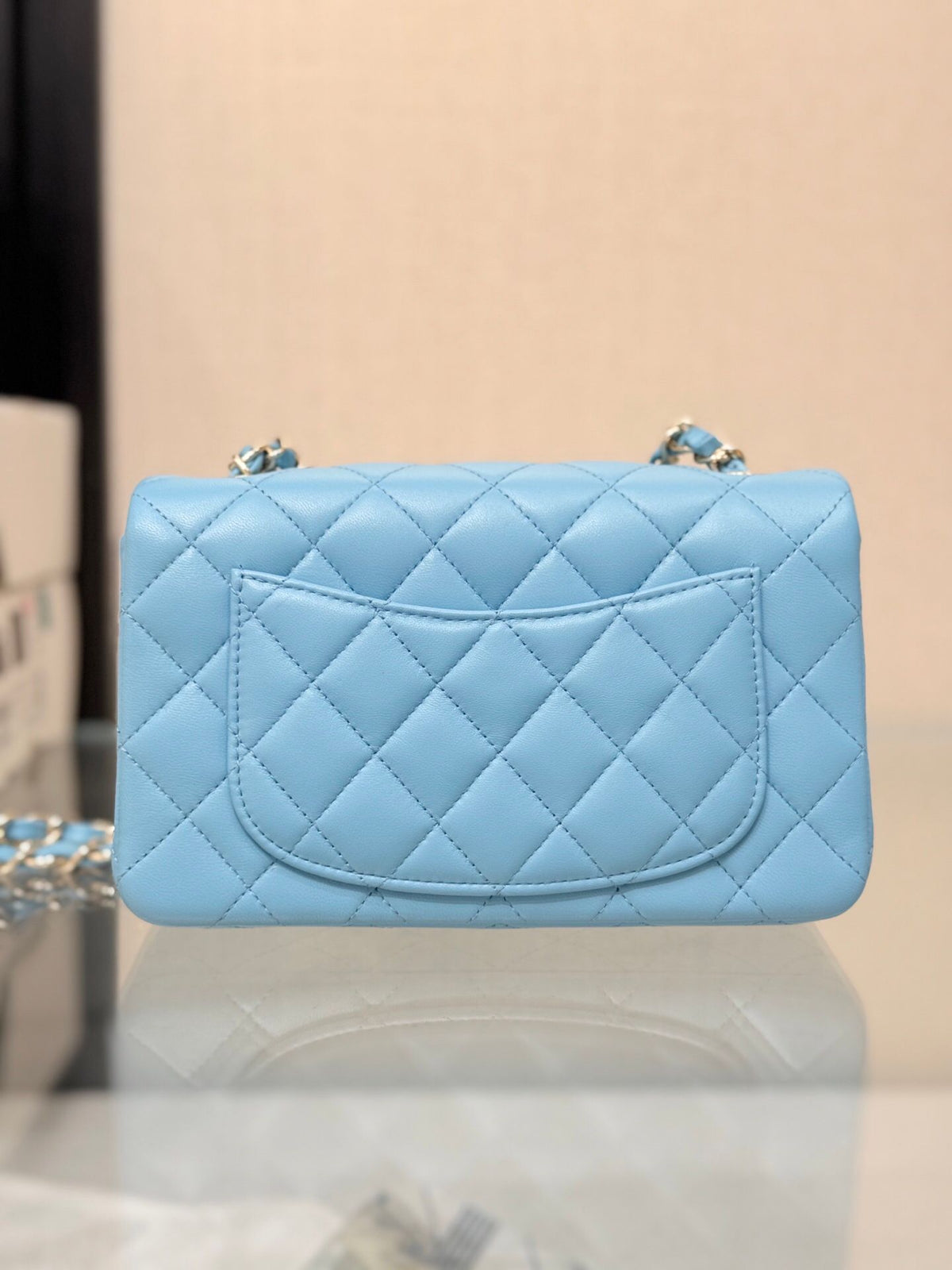 "Classic Flap" classic flap bag baby blue