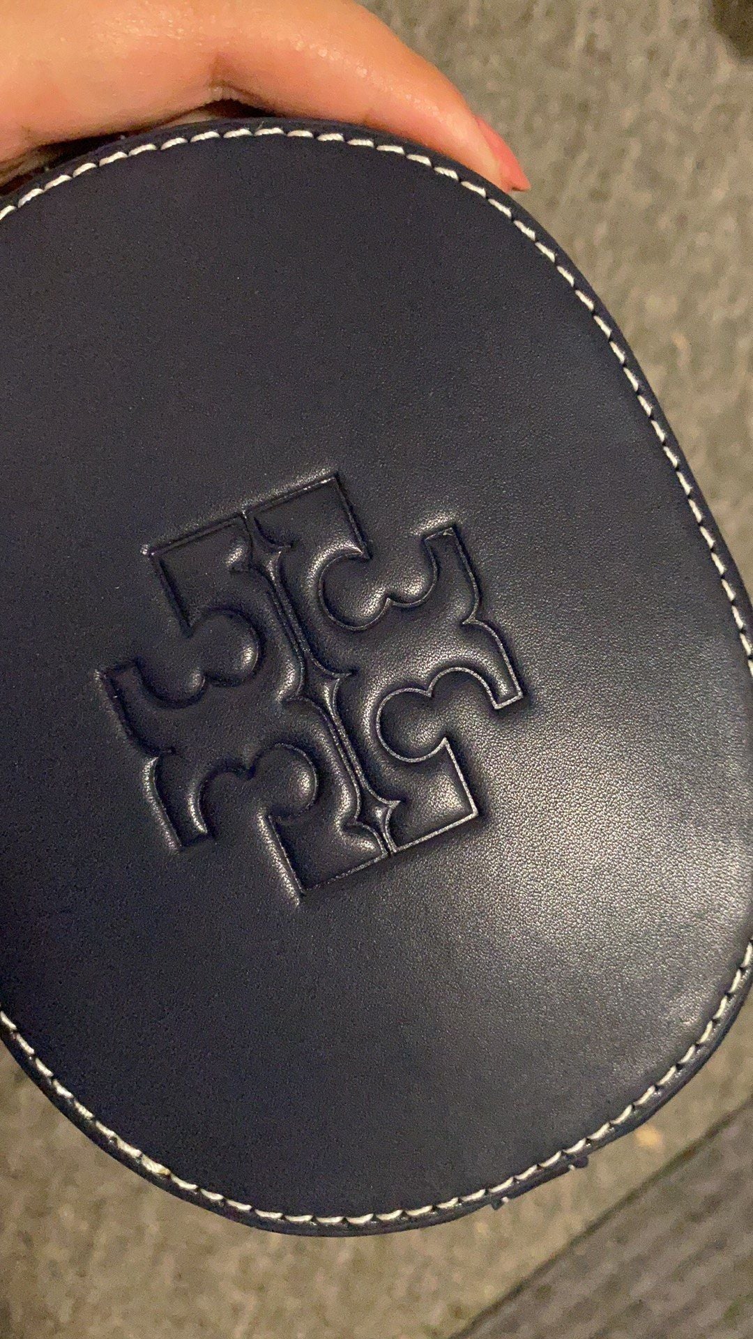 Purchasing Quality 1616 Small TORY BURCH Monogram 2021 Summer New Drawstring Bucket Bag Texture Navy Blue Canvas Fabric with Sharp Body Retro Jacquard Decoration for a More Casual and Stylish Overall Style