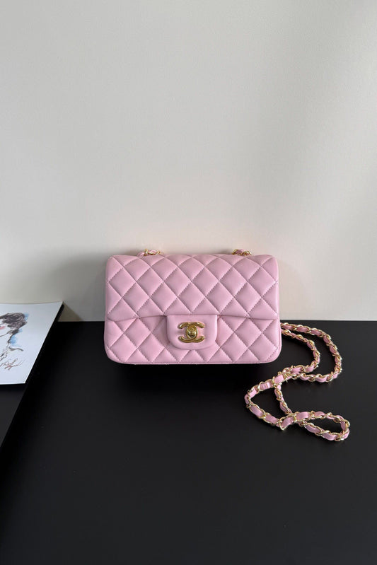 Upgraded version (full leather inside and outside) CF 20cm lambskin. Exclusive product in the market. Please see the pictures for leather details and workmanship. It is perfect. Welcome to compare. 116 pink gold buckle