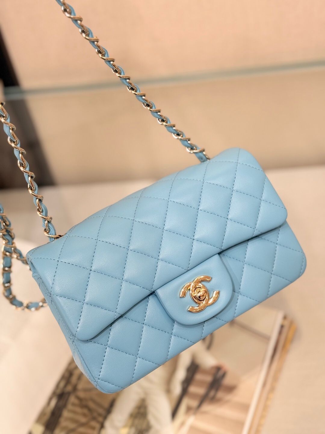 "Classic Flap" classic flap bag baby blue