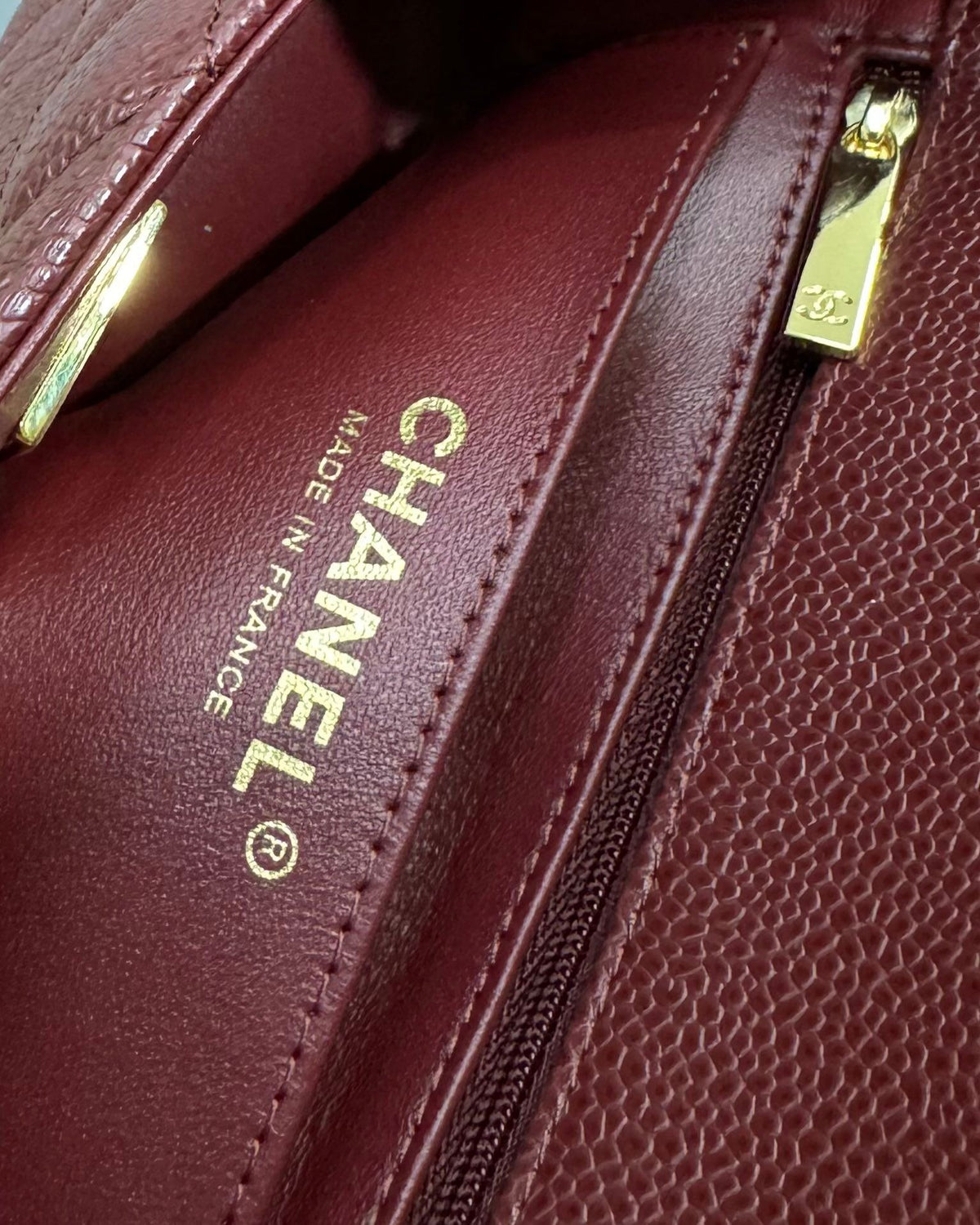 Latest version of classic ball pattern caviar cowhide 1116 whole imported original cowhide CF..MM directly regarded as high-end quality size 20Cm gold silver buckle ready stock P780