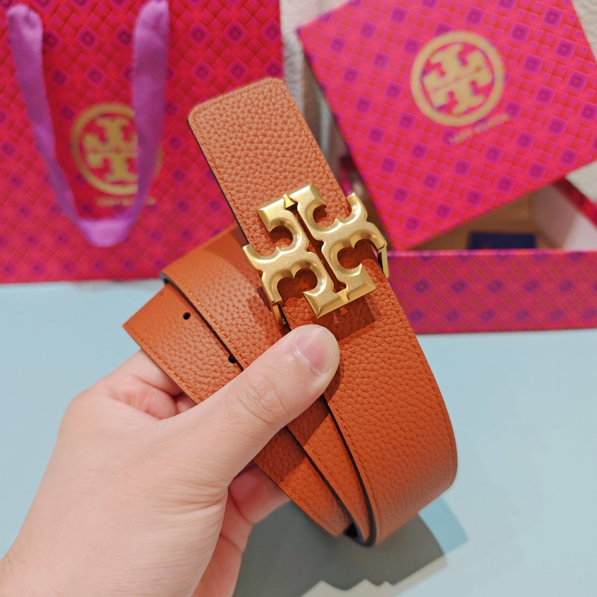 CM Tony Belt Double sided Head Layer Leather Length 75.80.85.90.95.100. Original Mold Customization of European Copper Hardware Buckle