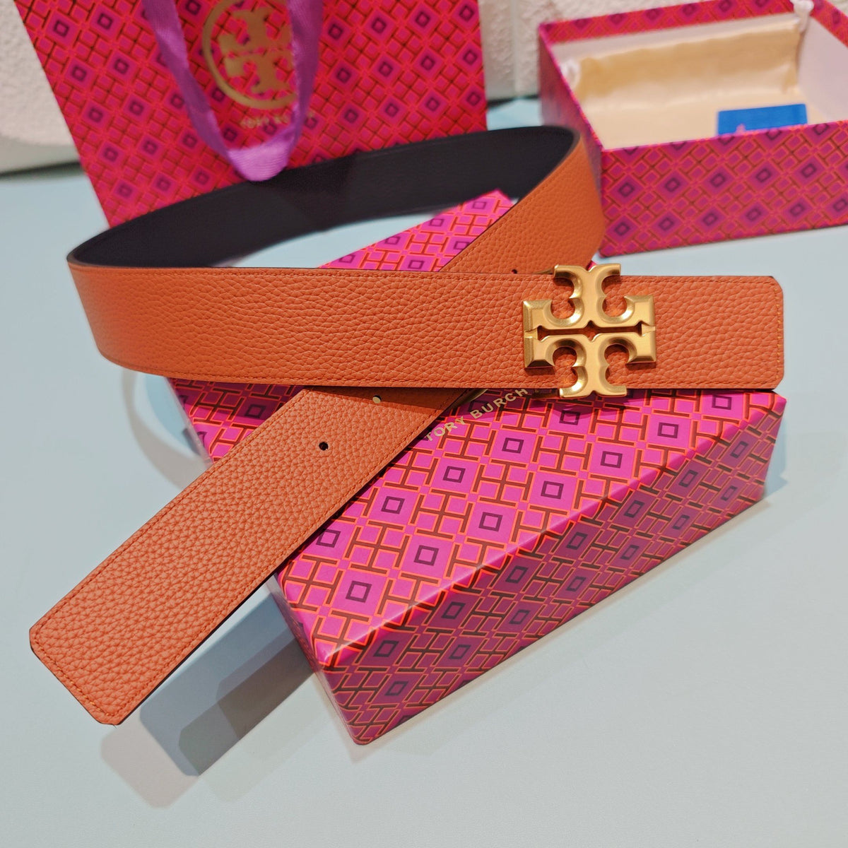 CM Tony Belt Double sided Head Layer Leather Length 75.80.85.90.95.100. Original Mold Customization of European Copper Hardware Buckle