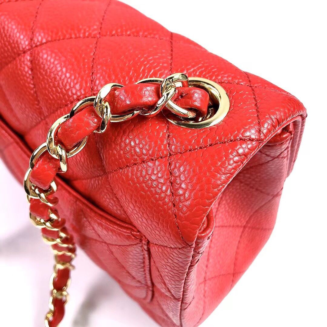 cfmini1115 ball pattern leather Classic Flap classic CF square fat caviar ball pattern return