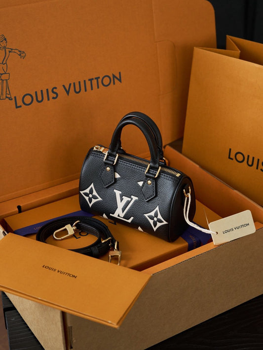 NANO SPEEDY handbag M81456 P1200, original calfskin, full steel vacuum plating, variable code chip version