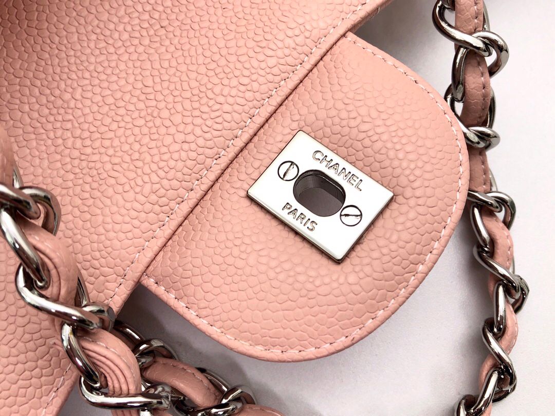 Exclusive real shot of classic ball pattern caviar cowhide 1113Jumbo entirely imported original cowhide CF..MM directly regarded as high-end quality size 30Cm gold and silver buckle in stock P1180