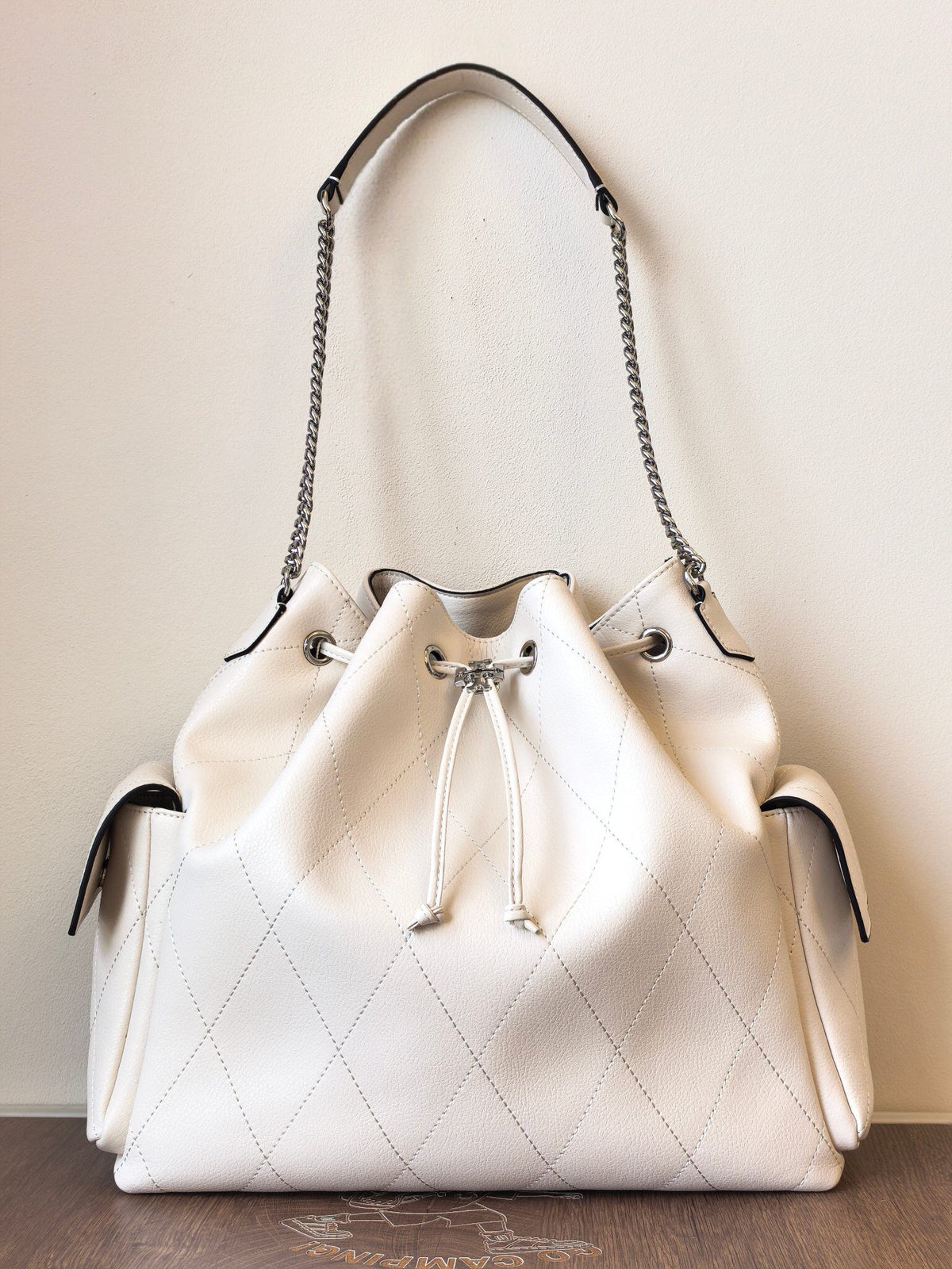 ToryBurch CHARLIE Large Quilted Drawstring Shoulder Backpack Finally Arrives